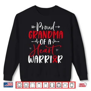 Sweatshirt Grandma Of A Heart Warrior Heart Disease Awareness Chd Shirt 1