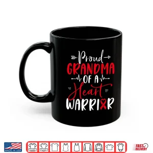 Mug Grandma Of A Heart Warrior Heart Disease Awareness Chd Shirt 1