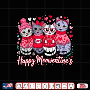 Design Happy Meowentines Valentine Cat Lovers Shirt 1