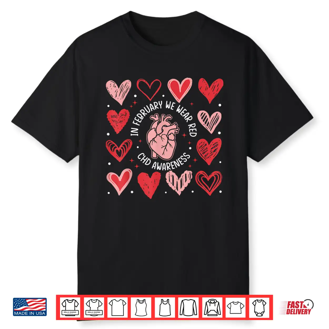 In February We Wear Red Chd Awareness Heart Disease Month Shirt In February We Wear Red Chd Awareness Heart Disease Month Shirt