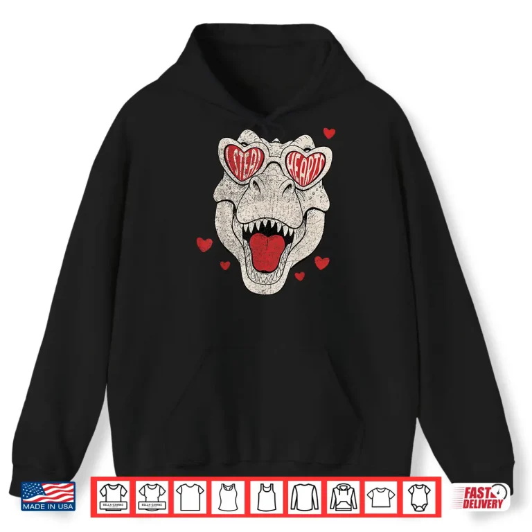 Hoodie Kids I Steal Hearts Trex Dino Boy Valentines Toddler Kids Shirt 1