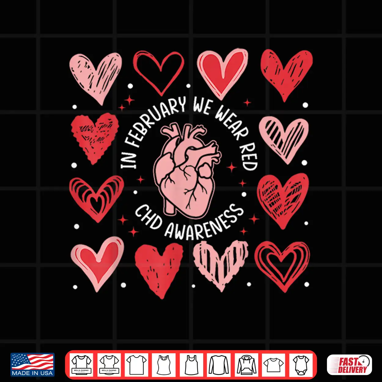 In February We Wear Red Chd Awareness Heart Disease Month Shirt In February We Wear Red Chd Awareness Heart Disease Month Shirt