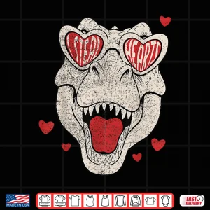 Design Kids I Steal Hearts Trex Dino Boy Valentines Toddler Kids Shirt 1
