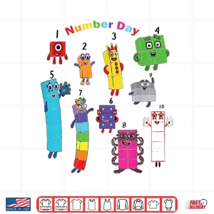 Design Numberblock Number Day Funny Happy Numbers Shirt 1