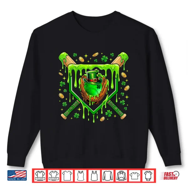 Sweatshirt St Patricks Day Baseball Ice Cream Boys Mens Baseball Player Shirt 1