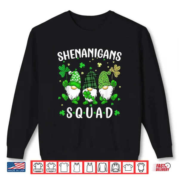 Sweatshirt St Patricks Day Gnomes Shenanigans Squad Men Women Kids Shirt 1
