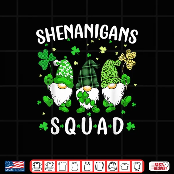 Design St Patricks Day Gnomes Shenanigans Squad Men Women Kids Shirt 1