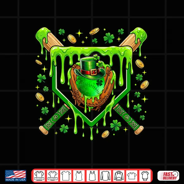 Design St Patricks Day Baseball Ice Cream Boys Mens Baseball Player Shirt 1