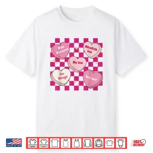 Valentine’S Day Candy Heart Funny Abolish Ice Checkered Shirt