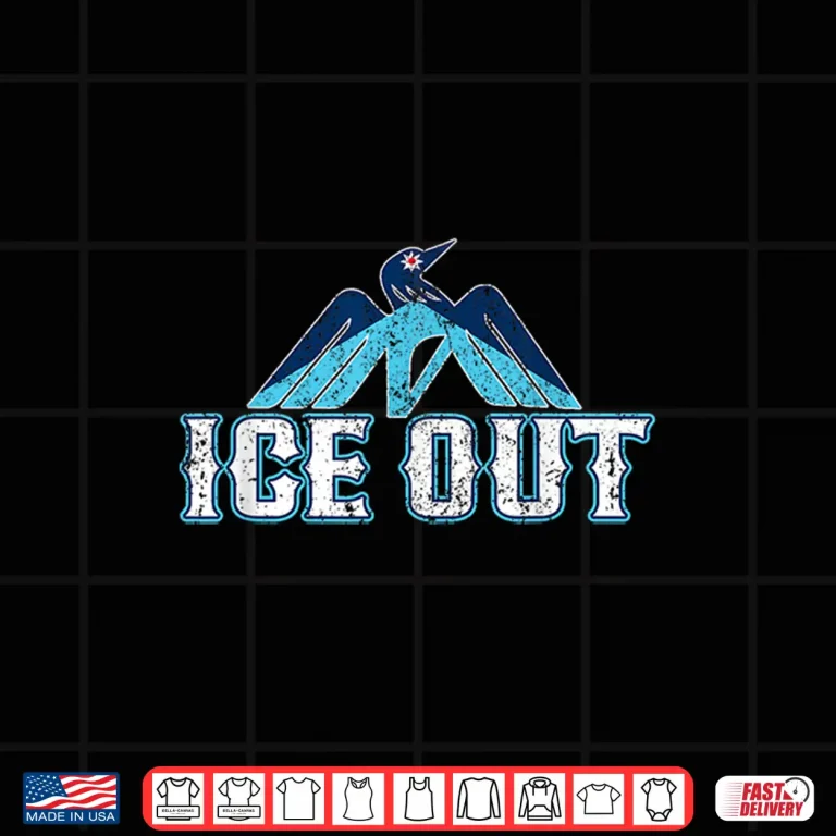 Design Vintage Ice Out Of Mn Minnesota Flag Loon Bird Inspired Shirt 1