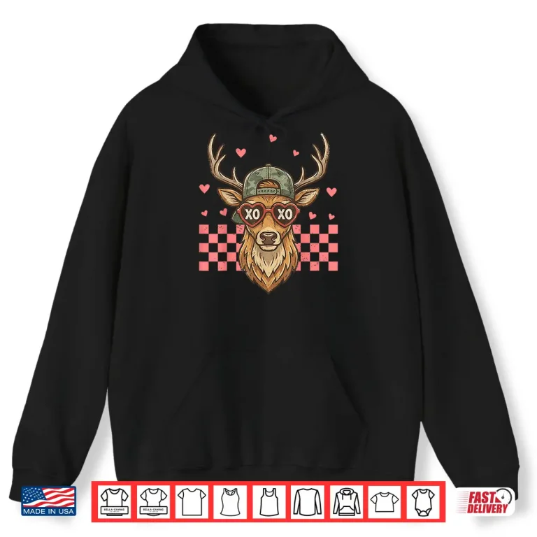 Hoodie Xoxo Valentine Buck Camo Deer Retro Hunting Boys Men Boy Shirt 1
