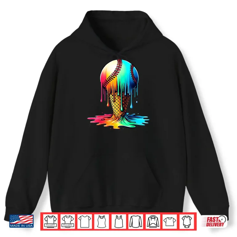 Hoodie Baseball Ice Cream Drip Shirt