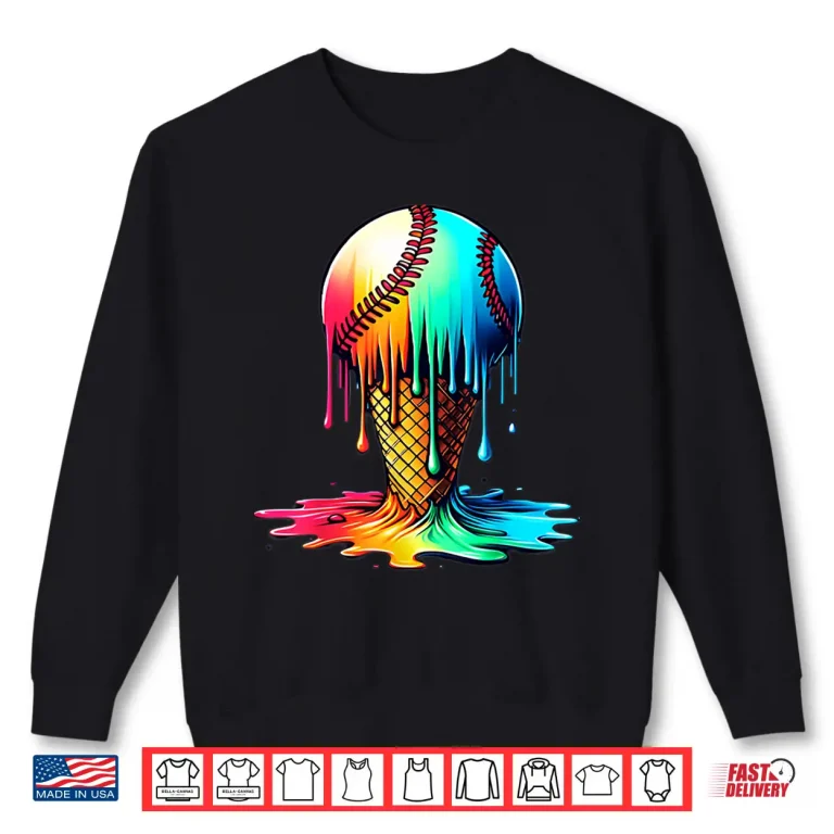 Sweatshirt Baseball Ice Cream Drip Shirt