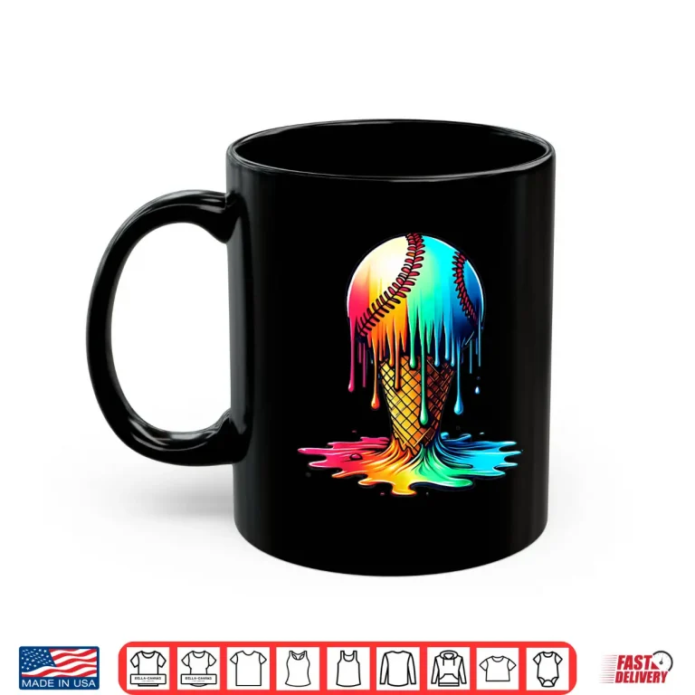 Mug Baseball Ice Cream Drip Shirt