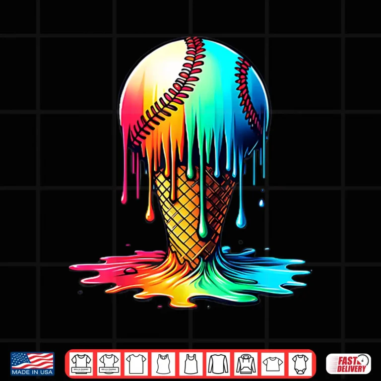 Design Baseball Ice Cream Drip Shirt