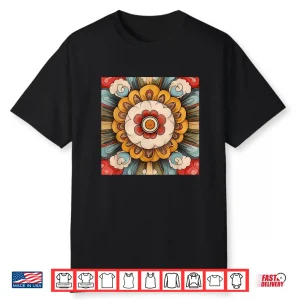 Mongolian Style Floral Mandala Shirt