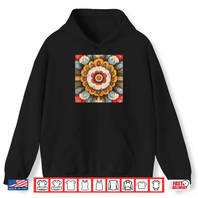 Hoodie Mongolian Style Floral Mandala Shirt
