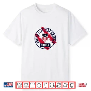 Usa Soccer Retro Paint Gray Usmnt Shirt