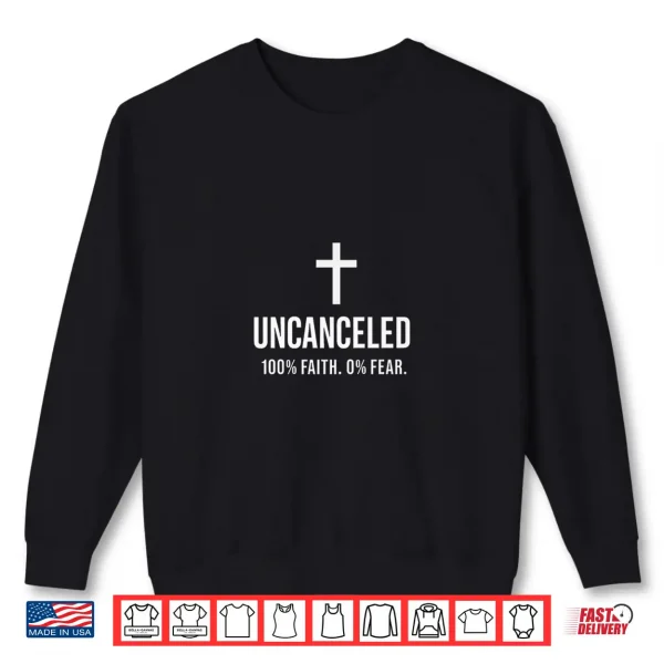 Sweatshirt Bold Cristian Faith over Fear Jesus Cross Unashamed Shirt