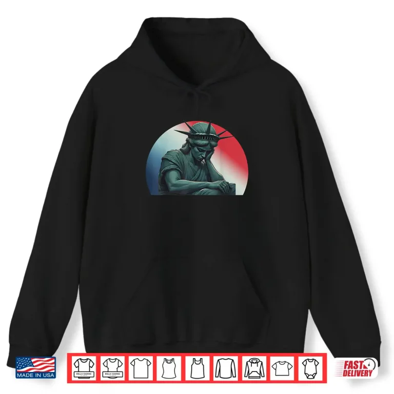 Hoodie Statue of Liberty Head in Hands Shameful America Protest Shirt