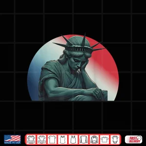 Design Statue of Liberty Head in Hands Shameful America Protest Shirt