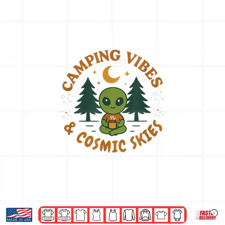 Design Camping Vibes Cosmic Skies Alien Coffee Shirt