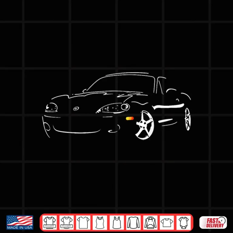 Design Japanese Miata Car Retro Roadster Outline Gift For Car Lover Shirt