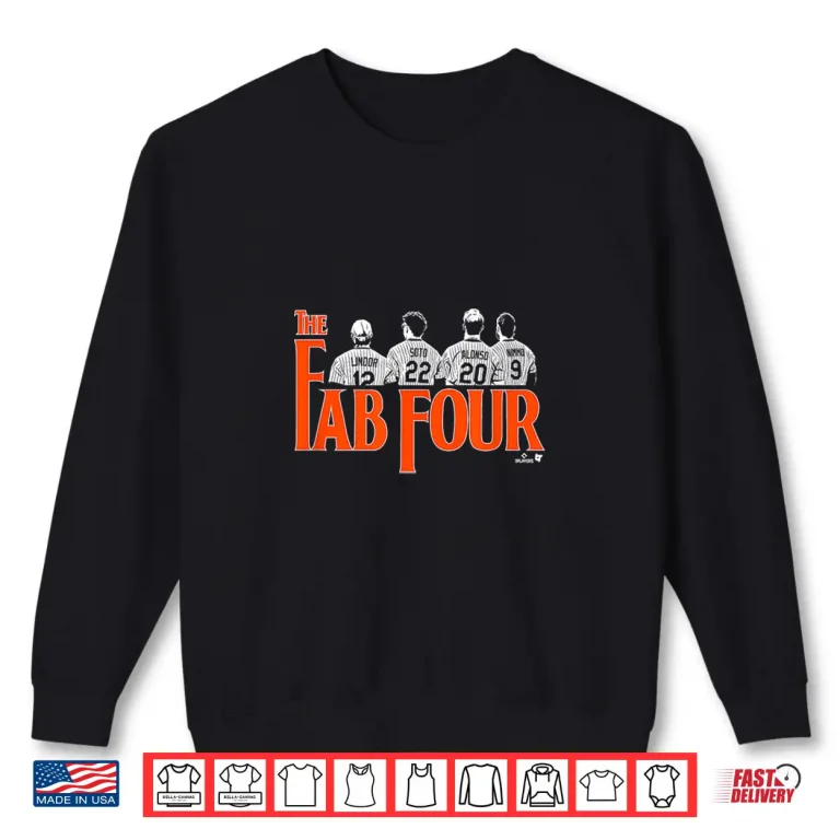 Sweatshirt Lindor Soto Alonso Nimmo Fab Four New York Baseball Shirt