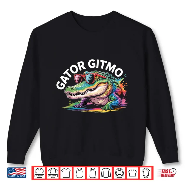 Sweatshirt Gator Gitmo Alligator Sunglasses Watercolor Shirt 2