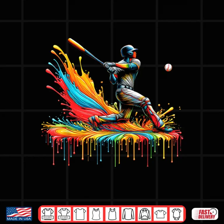 Design Baseball Player Drip Baseball For Boys Youth Men Stuff Lover Shirt