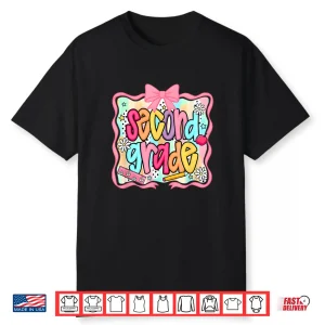 Preppy Second Grade Coquette Bow Back To School Teachers Kid Shirt