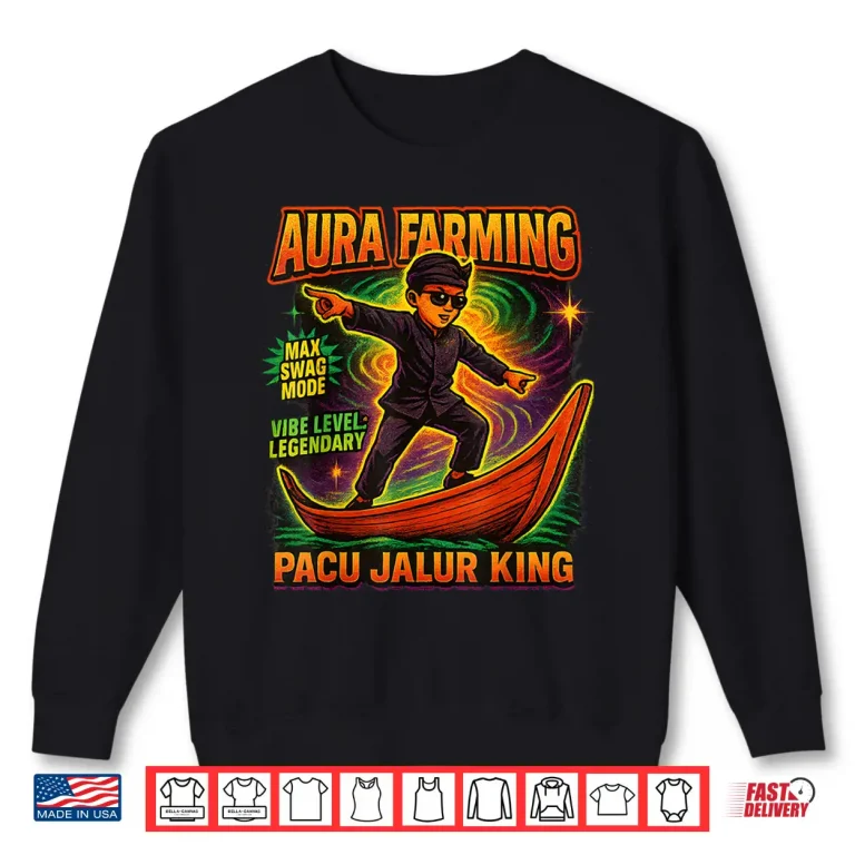 Sweatshirt Aura Farming Indonesian Boat Racing Kid Pacu Jalur Meme Shirt