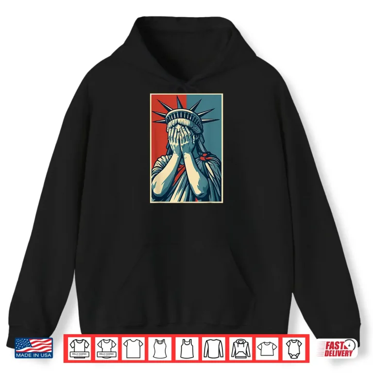 Hoodie Statue of Liberty Covering Her Face Art Shirt