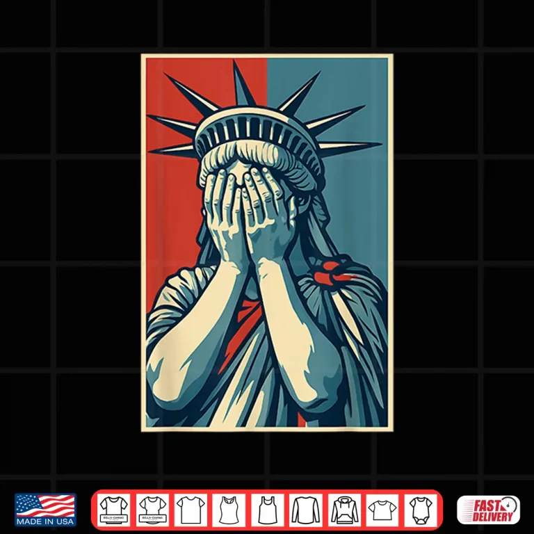 Design Statue of Liberty Covering Her Face Art Shirt