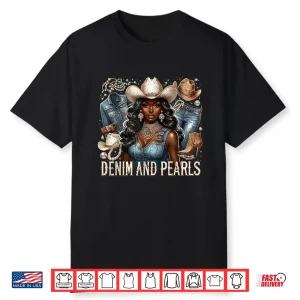 Denim And Pearls Cowgirl Glam Western Rodeo Style Shirt