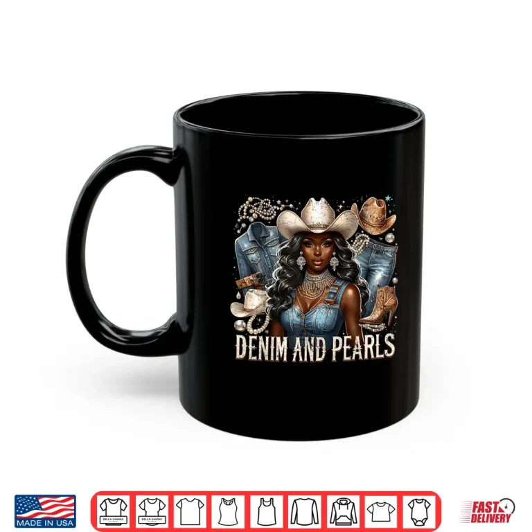 Mug Denim and Pearls Cowgirl Glam Western Rodeo Style Shirt