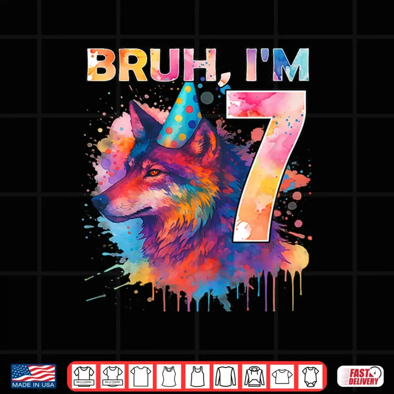 Design Bruh Im 7 Years Old Wolf Themed Shirt