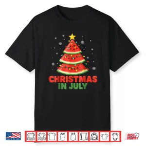 Christmas In July Watermelon Xmas Tree Summer Shirt