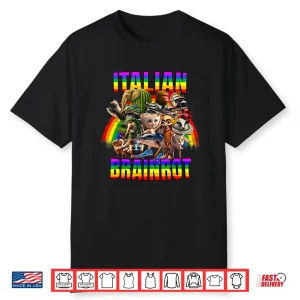 Italian Brainrot All Characters Rainbow Flag Pride Shirt