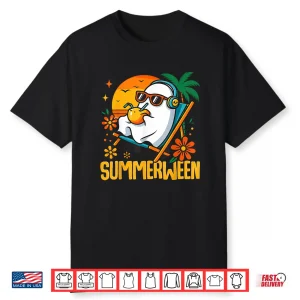 Summerween Funny Ghost Halloween Summer Beach Vibes Shirt