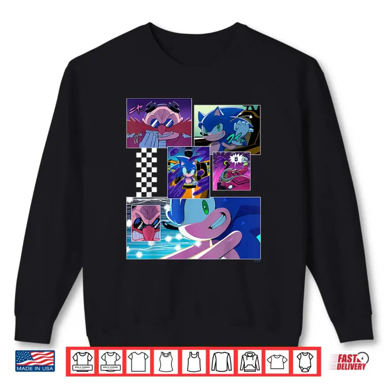 Sweatshirt Sonic the Hedgehog Racing Around the World Manga Shirt