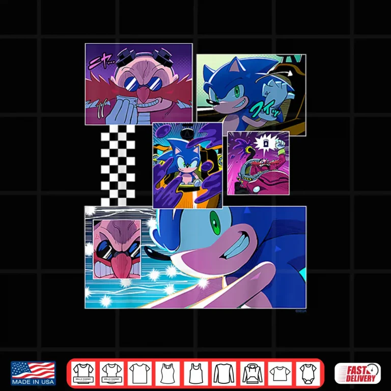 Design Sonic the Hedgehog Racing Around the World Manga Shirt