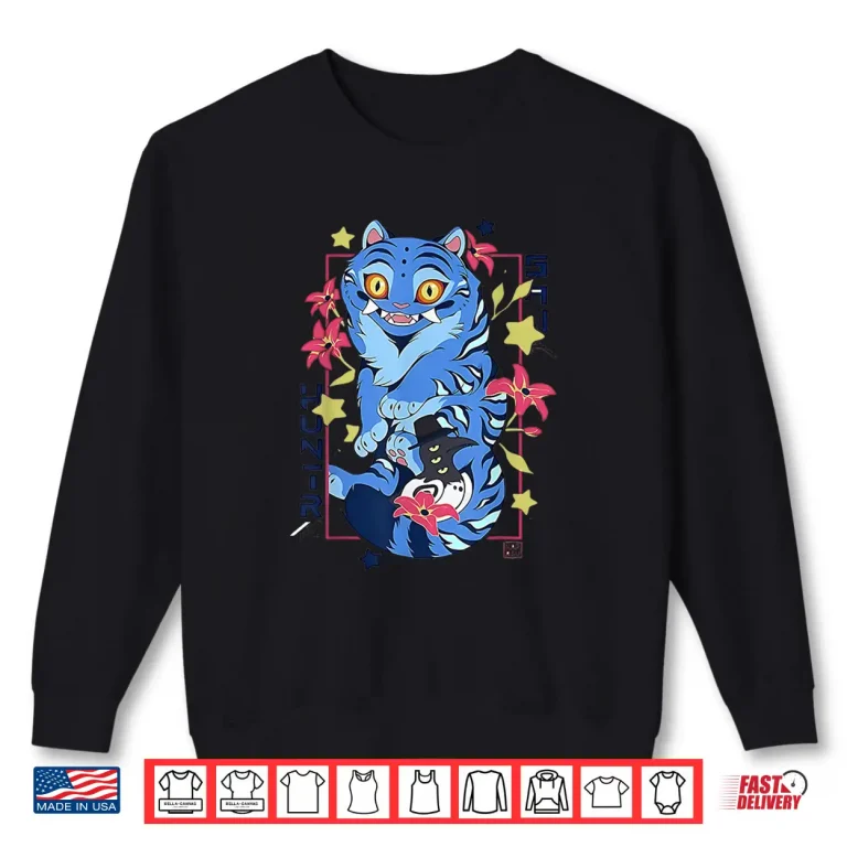 Sweatshirt Derpy Tiger And Bird Japanese Art Shirt 1