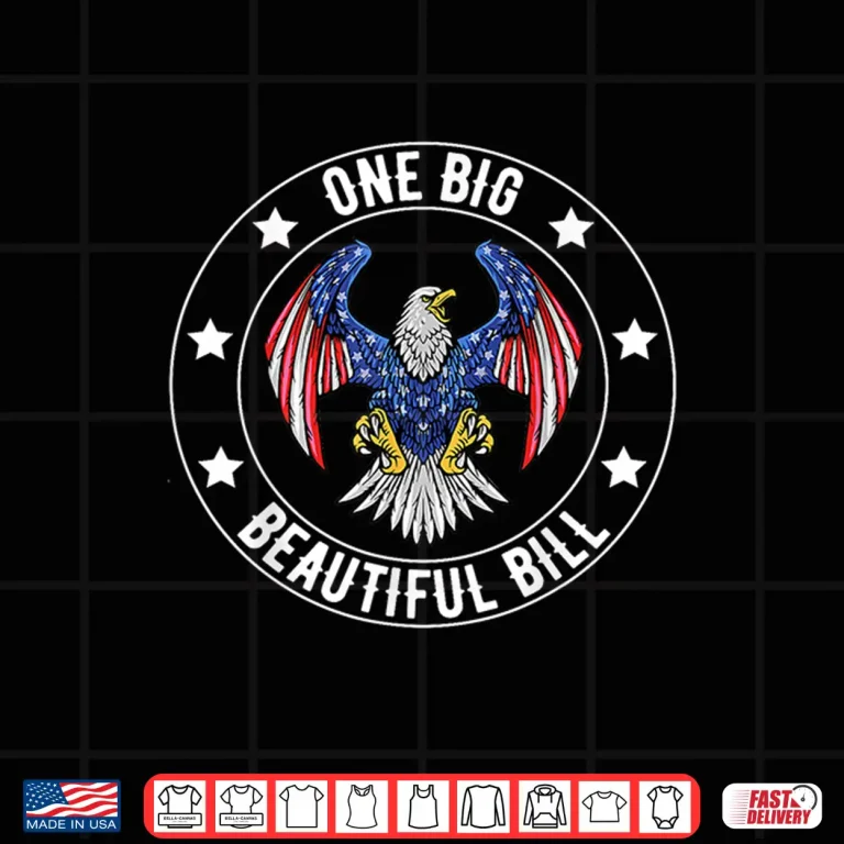 Design One Big Beautiful Bill Funny Political USA Flag Shirt