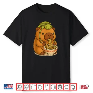 Cute Capybara And Turtle Backpack Ramen Kawaii Capibara Girl Shirt