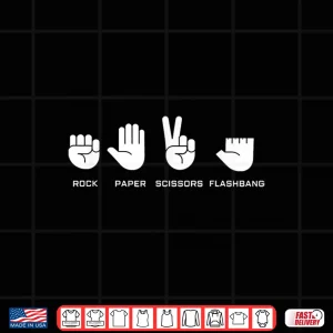 Design Rock Paper Scissors Flashbang Gamer Meme Shirt 1