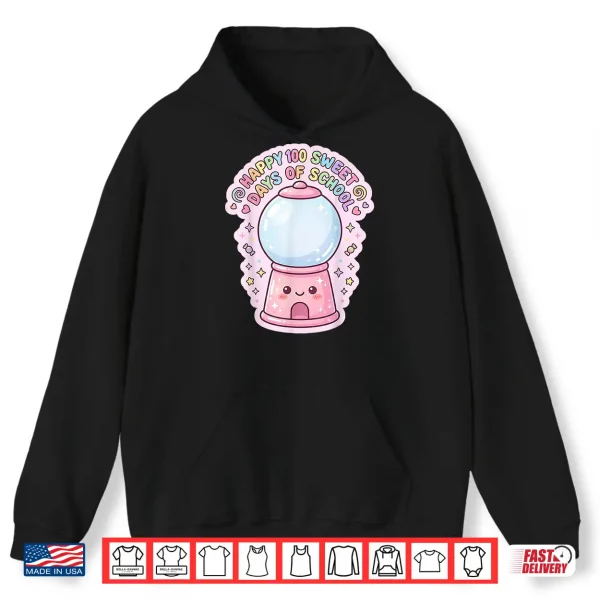 Hoodie Happy 100 Sweet Days Of School Gumball Machine Kids Shirt