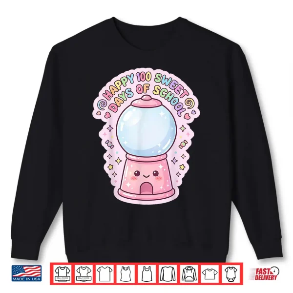 Sweatshirt Happy 100 Sweet Days Of School Gumball Machine Kids Shirt