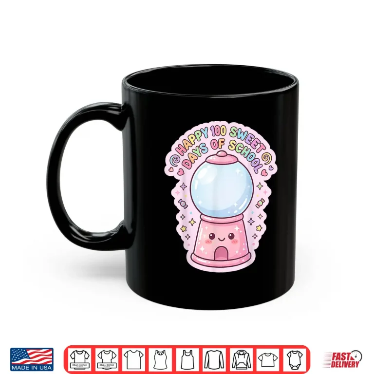 Mug Happy 100 Sweet Days Of School Gumball Machine Kids Shirt