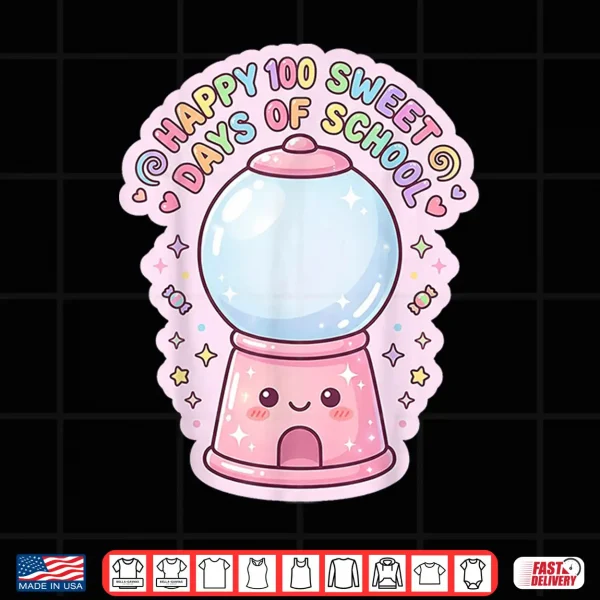 Design Happy 100 Sweet Days Of School Gumball Machine Kids Shirt